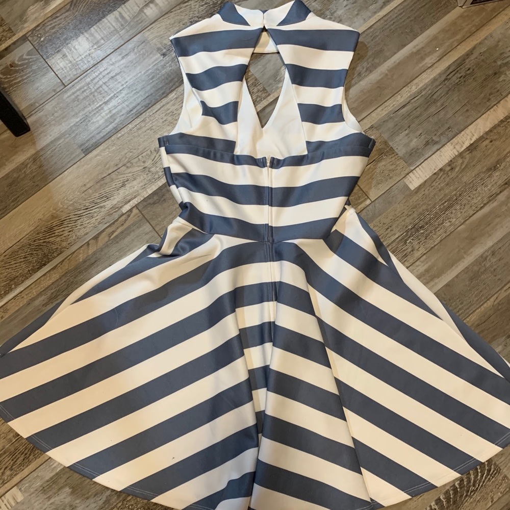 Jodi Kristopher blue striped dress
